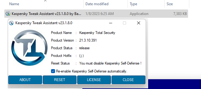 Unduhan Gratis Kaspersky Tweak Assistant