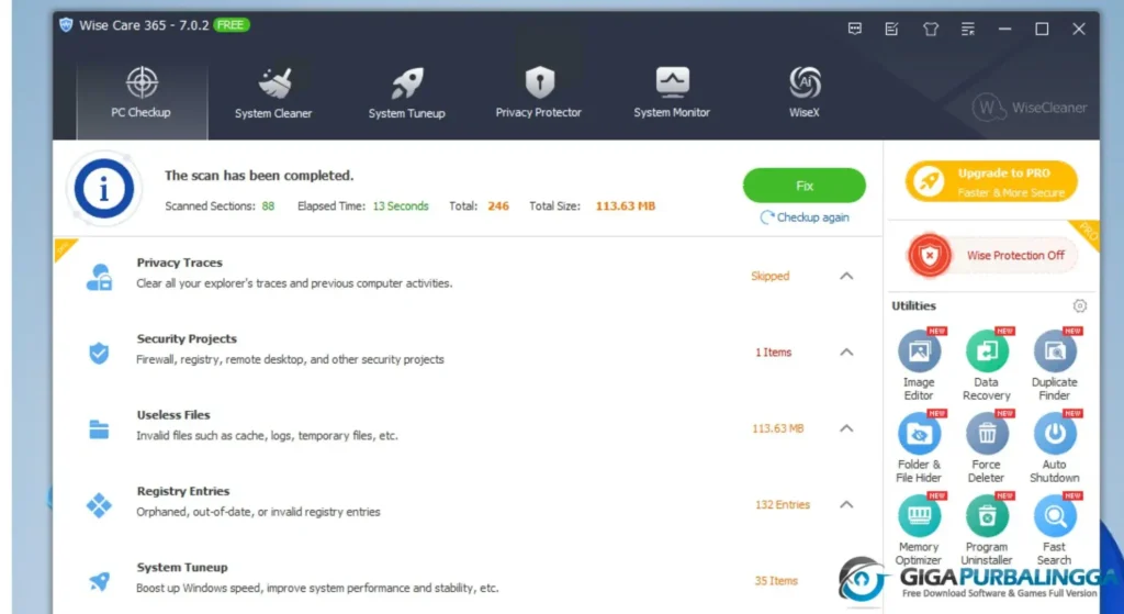 Wise Care 365 Pro Full Version Free Download